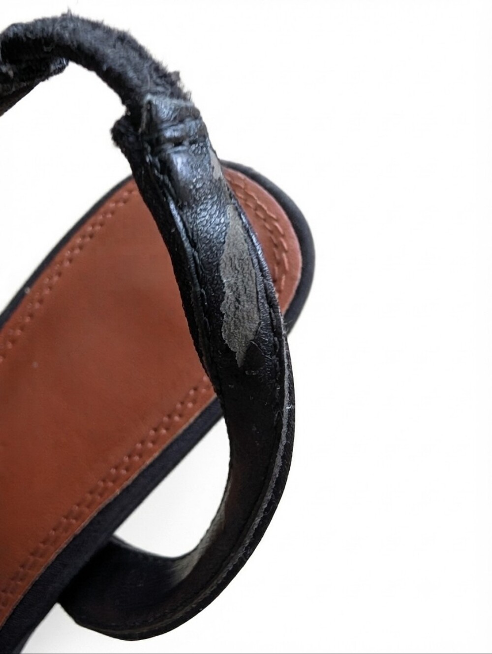 Black Pointed Slingback Heels with Crystal Buckle - Picture 5 of 6
